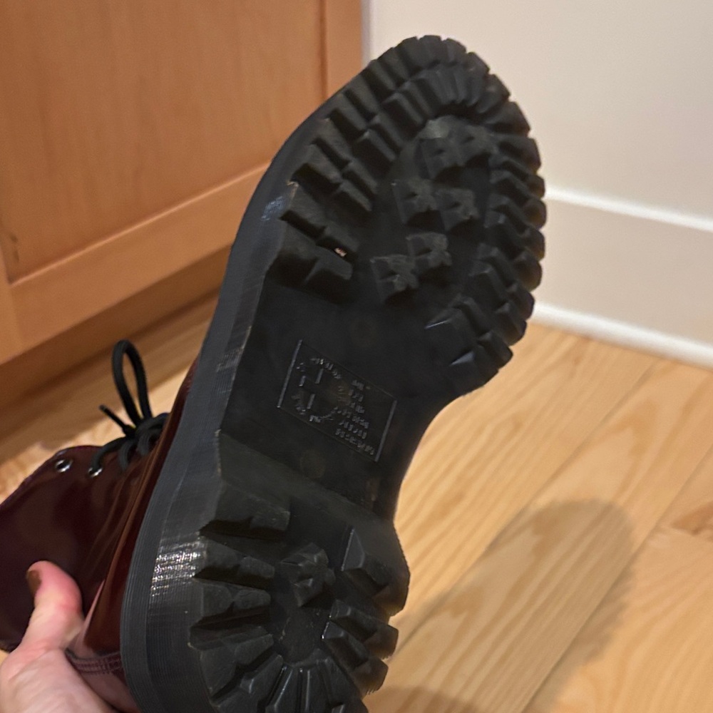 Dr. Martens Burgundy Combat Boots - Picture 3 of 5